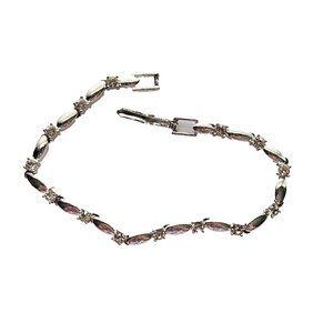 Avon Signed Vintage Rhinestone Silver Tone Tennis Bracelet - Women's Tennis